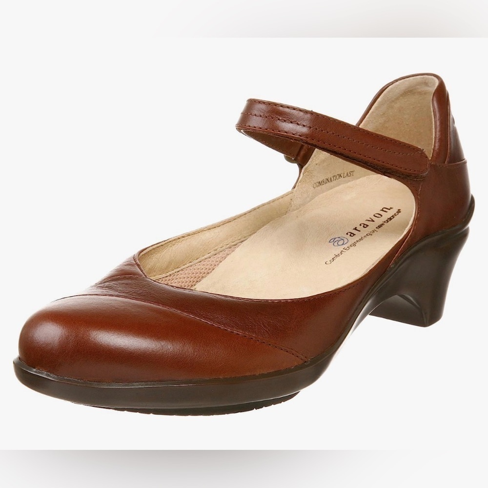 ARAVON MAYA MARY JANE LEATHER SHOE SIZE 8.5 B NEW